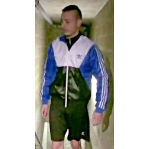 Adidas Originals Vintage Super Rare Jacket Shell Cal Surf Blue Black White Large